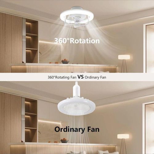 product_image_name-Generic-Ventilateur De Plafond Oscillant - 3 Vitesses Avec Télécommande - Lumières - Veilleuse Pour Chambre, Cuisine, Garage, Salle De Rangement-3