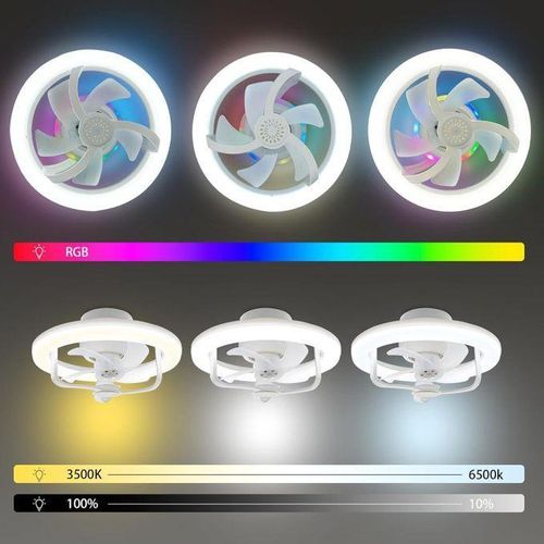 product_image_name-Generic-Ventilateur De Plafond Oscillant - 3 Vitesses Avec Télécommande - Lumières - Veilleuse Pour Chambre, Cuisine, Garage, Salle De Rangement-4