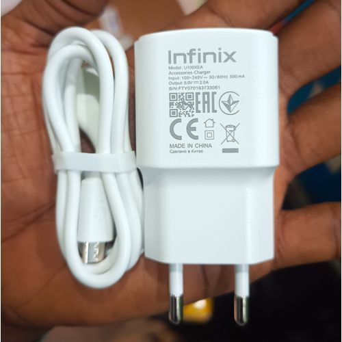 Infinix Chargeur Android - 2A Charge Rapide - Câble USB - Blanc