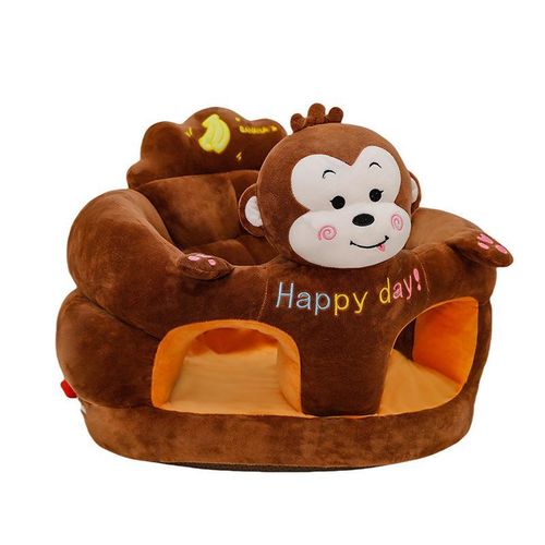 Generic Fauteuil bébé en peluche avec assise en mousse- couleur marron