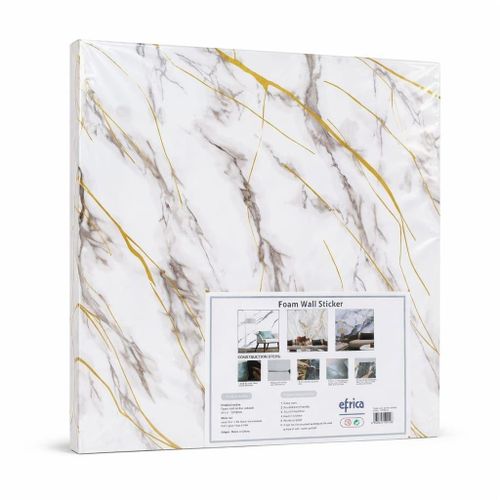 product_image_name-Efrica-Lots se 10 Autocollant mural PVC autocollant effet marbre blanc et doré – 60 x 60 cm-1