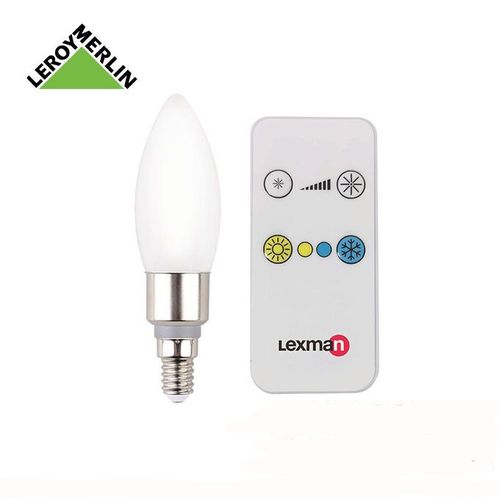 Leroy Merlin Ampoule à Vis E14 Flamme - LED - 5.5W (équi 40W) = Intensité  Variable Jusqu'à 810 Lm - 2700 à 6500K / à Télécommande - Prix pas cher