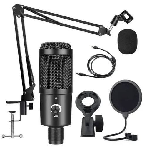 Microphone Lamzien Kit microphone Micro cardioïde pour podcast, jeu, vidéo  , streaming, enregistrement de musique, voix off