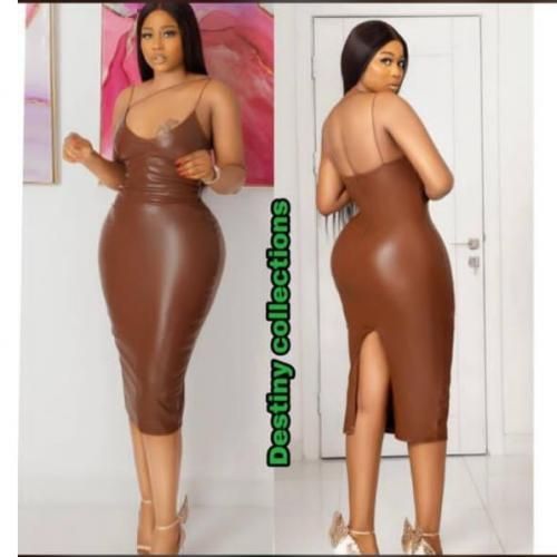 Fashion En Skai Robe Crayon Bras Mince Prix pas cher Jumia CI