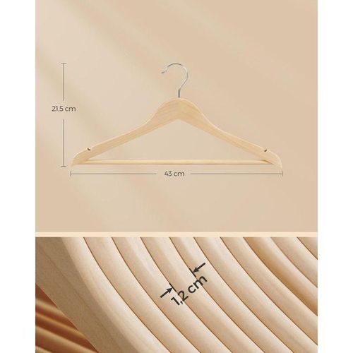Generic Lot de 10 cintres en bois Rotatif - image 6