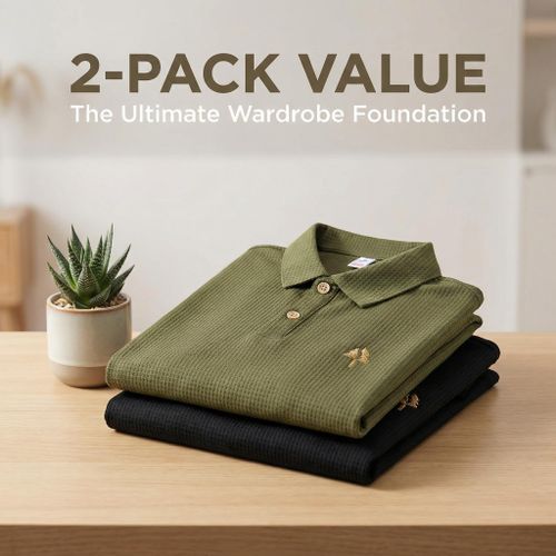 product_image_name-Fashion-Lot de 2 polos pour hommes - Décontractés d'affaires - Coupe classique & tissu anti-humidité-2