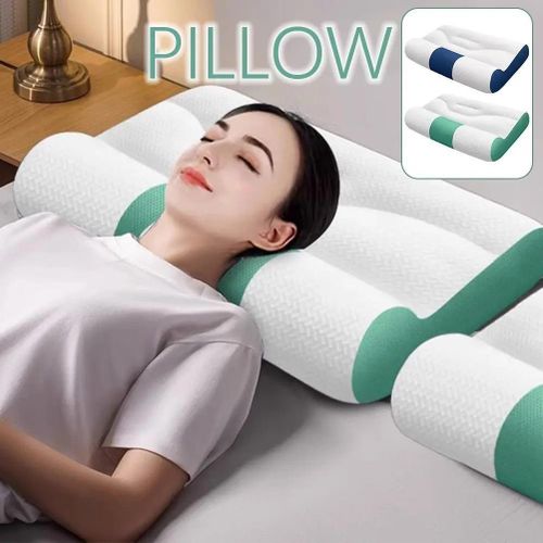 product_image_name-Generic-Oreiller ergonomique en duvet d'oie, soutien cervical amélioré, oreiller confortable en duvet d'oie, oreiller à mémoire de forme cervicale - bleu-8