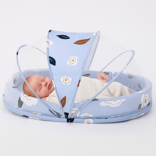 product_image_name-Generic-Lit Bébé Pliable avec Moustiquaire – Little Blue Flower-1