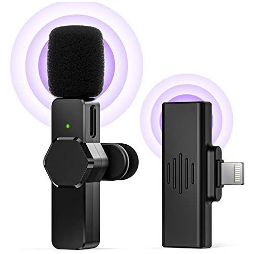 Microphone Lavalier sans fil, pour l'enregistrement vidéo, flux en direct,  vlog, micro antibruit de présentation