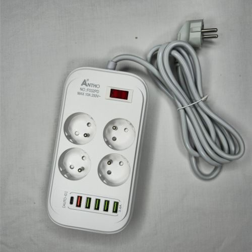 ANTHO Multiprise F032PD - ANT - 4 prises - 5 x USB - 1 x Type C - 3000W - image 3