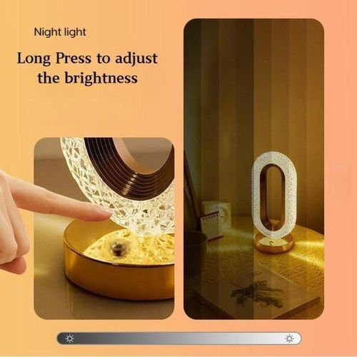 Generic Lampe de bureau LED en cristal forme ovale, 3 niveaux de gradation - image 3