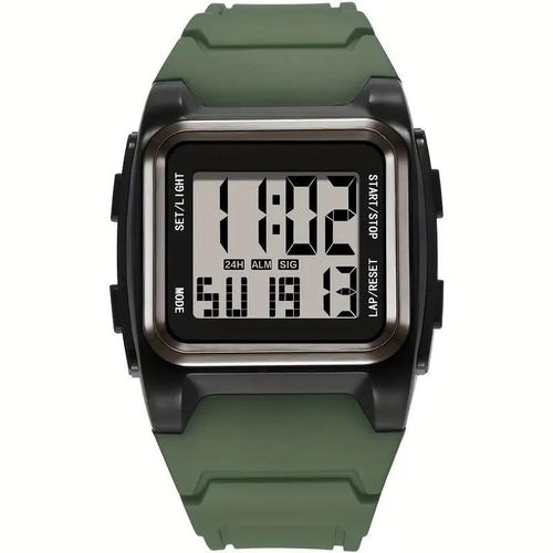 product_image_name-Fashion-Montre Électronique pour Hommes à Grand Écran - Noir/Vert-4