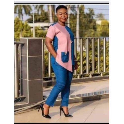 Fashion Ensemble Tunique Femme Manche Courte De Couleur Bleu Prix pas cher Jumia CI