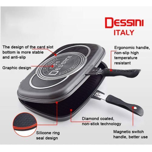 Dessini Po le Dessini Double Grill 36Cm Noir Prix pas cher