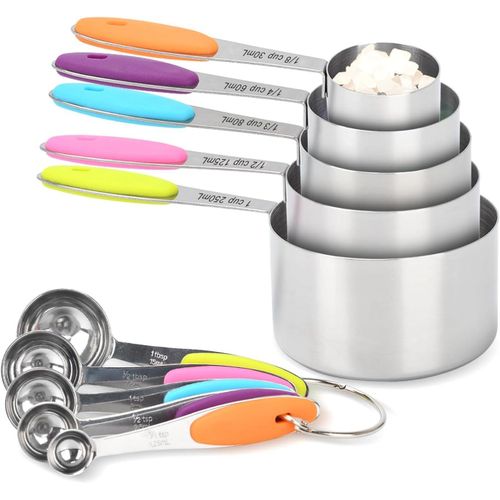 product_image_name-vexiSeek-Ensemble de 10 pièces de tasses et cuillères à mesurer, tasses et cuillères en acier inoxydable pour ingrédients secs ou liquides, collection de cuisine pour la cuisine et la pâtisserie-1