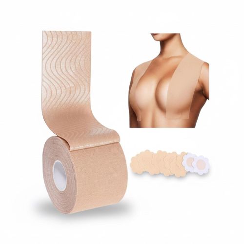 product_image_name-Generic-Ruban Adhésif de Lifting des Seins (Boob Tape) - Invisible, Élastique, Hypoallergénique & Étanche - Pour Soutien-Gorge Dos Nu/Sans Bretelles (Nude/Couleur Chair)-3