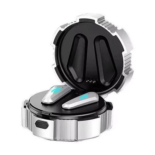 Generic Écouteurs Bluetooth Sans Fil avec Boîtier Futuriste & Pendentif - image 2