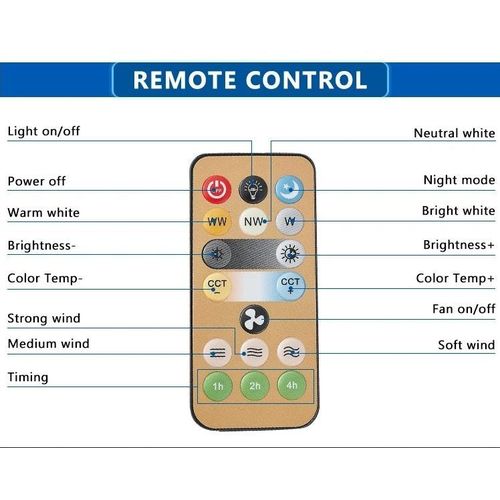 product_image_name-Generic-Ventilateur De Plafond Silencieux Lampe LED E27 à 3 Couleurs Et Intensité Variable Avec Télécommande - Chambre - Salon-4
