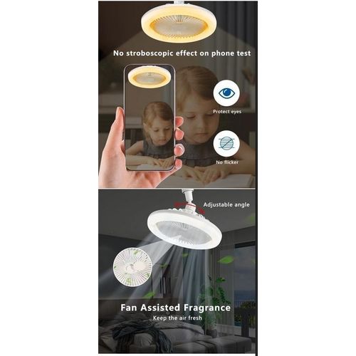product_image_name-Generic-Ventilateur De Plafond Silencieux Lampe LED E27 à 3 Couleurs Et Intensité Variable Avec Télécommande - Chambre - Salon-6