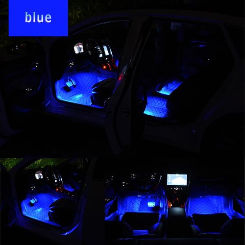 1Pc Mini USB bleu LED Voiture intérieur lumière ambiance néon lampe Ambiante