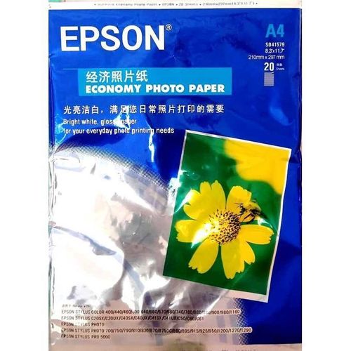 Generic DEUX PAQUETS (02) Epson PAPIER PHOTO EPSON A4: Lots De 20