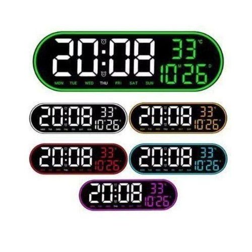 product_image_name-Generic-Réveil Avec Grand écran LED, Horloge Murale, Affichage 12/24 Heures, 5 Luminosités Réglables, Maison, Ferme, Bureau-1