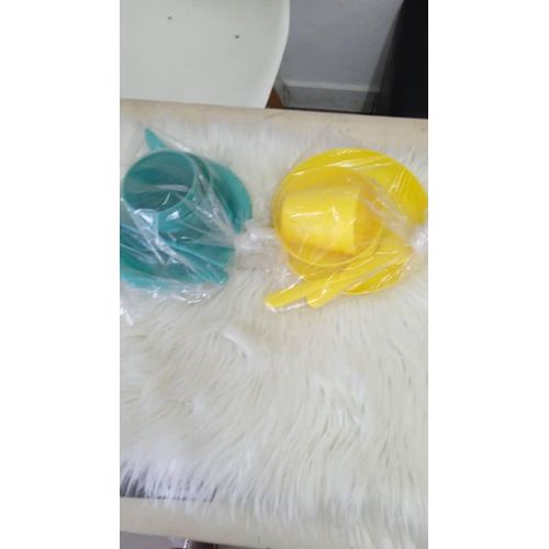 product_image_name-Generic-Set de Repas Bébé Complet – Vaisselle d'Apprentissage Incassable – Assiette, Bol, Gobelet et Cuillère – Lot de 2 Ensembles (Turquoise & Jaune)-1