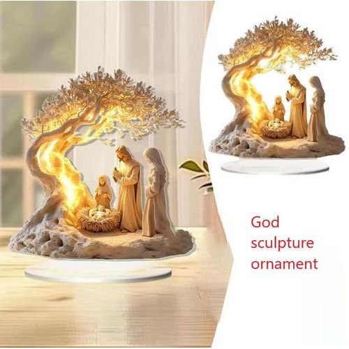 product_image_name-Generic-Décoration de bureau traditionnelle en acrylique scène de la nativité 2D acrylique plat décoration de table scène de la naissance de Jésus-1