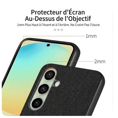 product_image_name-Generic-Coque DESIGN PREMIUM POUR SAMSUNG S26 , AVEC FINITION EN TEXTILE ET COMPATIBILITÉ MAgSAFE CHARGE SANS FIL ( Couleur noir) -2