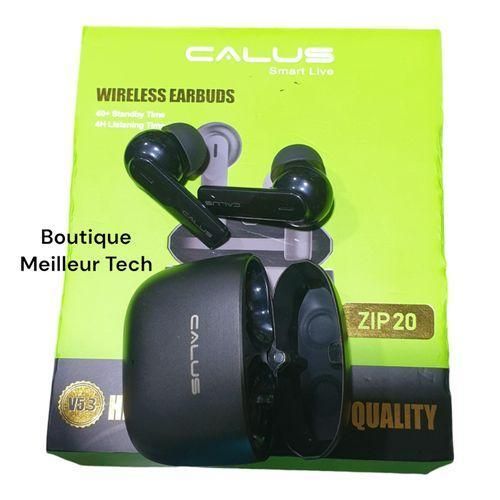 Generic CALUS Calus Écouteurs Bluetooth Zip 20 Noir - Bass Costaud - Annulation Bruit - Boitier Solide
