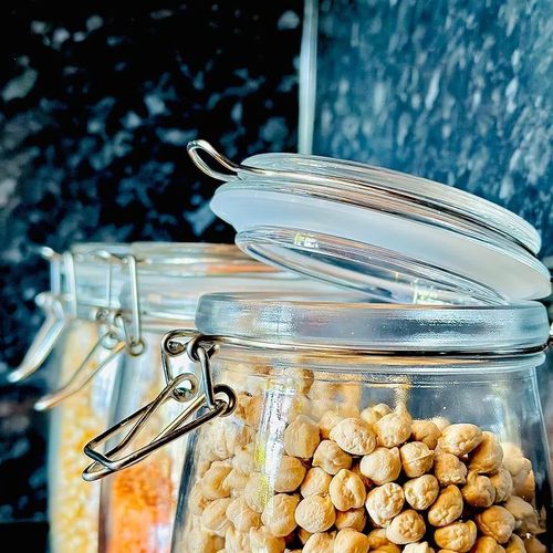 product_image_name-Generic-Bocal en verre hermétique à couvercle- Capacité de 1.1L- Clip pour la conservation des aliments- Bocal en verre transparent, bocal à épices avec joint en silicone-1