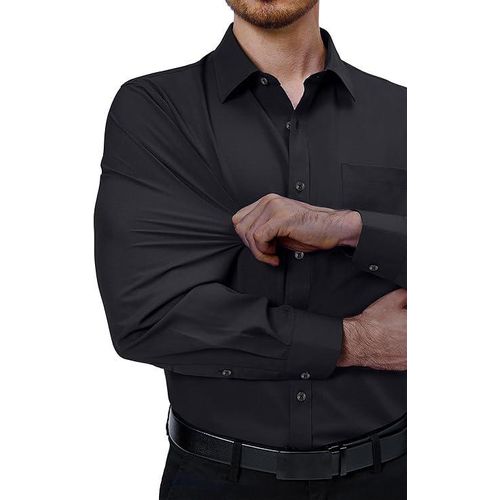 product_image_name-Banagat-Chemise Formelle Pour Homme Qualité Entreprise Couleur Noire Manches Longues-4