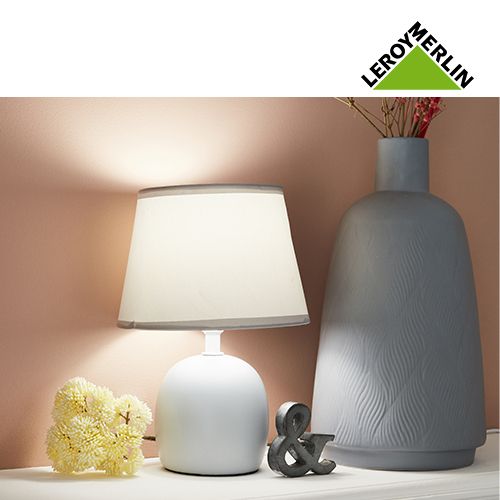 Lampe de chevet abat-jour Chat - Gris