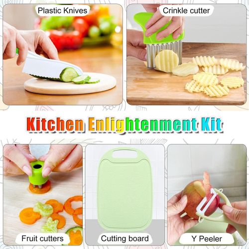 product_image_name-Generic-Ensemble de couteaux de cuisine pour enfants Outils de cuisine pour l'éducation de la petite enfance, Spécifications : 13 pièces / Ensemble-5