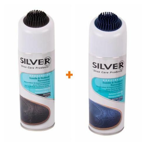 Silver Lot De 2 Bombes Pour Chaussure En Daim Nubuck Noir Bleu