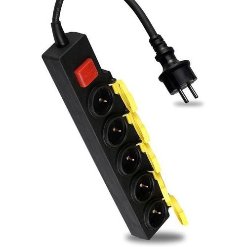 product_image_name-Generic-Puissant Multiprise étanche avec couvercle de sécurité en caoutchouc - 5 prises-3