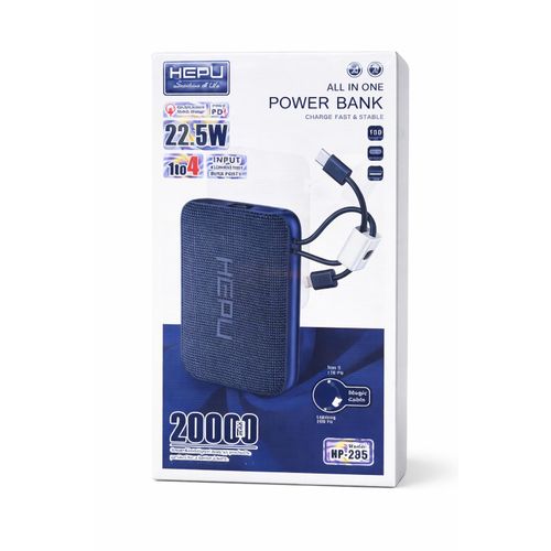product_image_name-Generic-Power Bank HEPU 20000mAh – Charge Rapide 22.5W / PD 100W – Câbles Intégrés – All In One-1