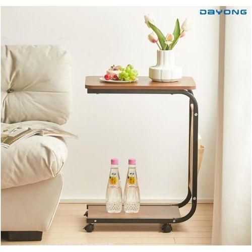 product_image_name-Generic-Table d'appoint en forme de C, table de chevet étroite, petite table TV à roulettes, table sous canapé, table étroite adaptée pour salon, chambre, bureau et petits espaces-4