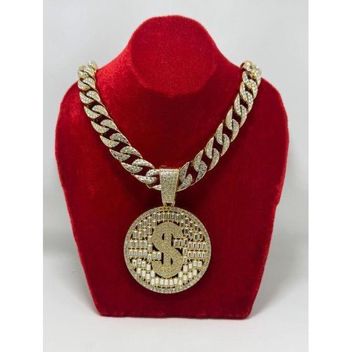 product_image_name-Generic-Chaîne En Strass Luxueuse Bling Médaillé Dollard-1