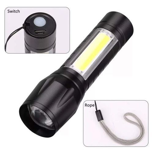 Generic Torche Lampe De Poche Étanche Tactique Led Flash Rechargeable-Noir  - Prix pas cher