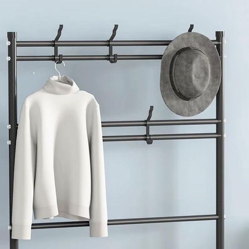 Generic 4-Tier Freestanding Coat Rack & Shoe Organizer - Black - image 4
