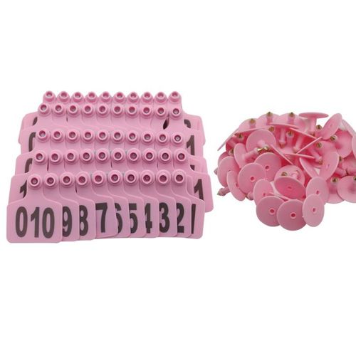 Generic Lot De 100 Boucles D'identifications De Bœufs, Moutons, Cabrics couleur rose - image 3