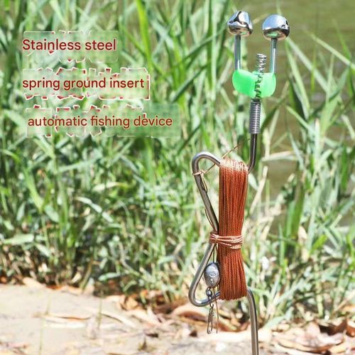 product_image_name-Generic-2 appareils de pêche automatiques + Crochet Tortue, Canne à pêche à insérer dans le sol-2