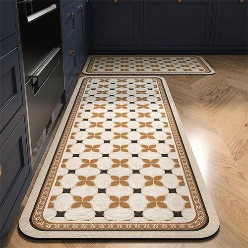 Tapis De Cuisine PVC Antidérapant Crearreda Grey Exagons 50x180 Cm - Made In Italy