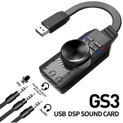 Audio USB externe carte son à 3.5mm Adaptateur Jack haut-parleur