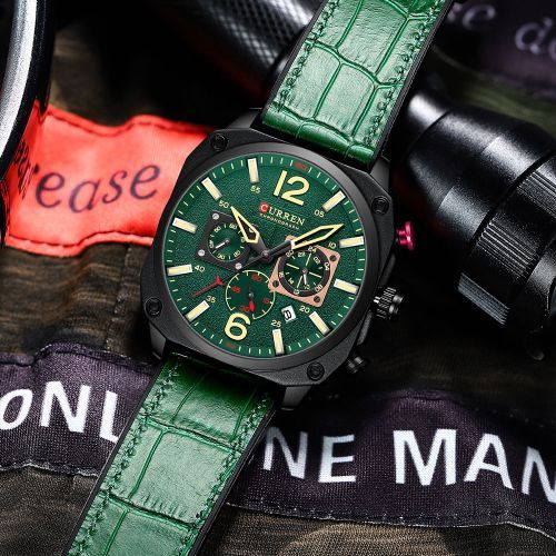 product_image_name-Curren-Montre Homme De Luxe à Quartz, Analogique, Modèle 2022 - Vert-4