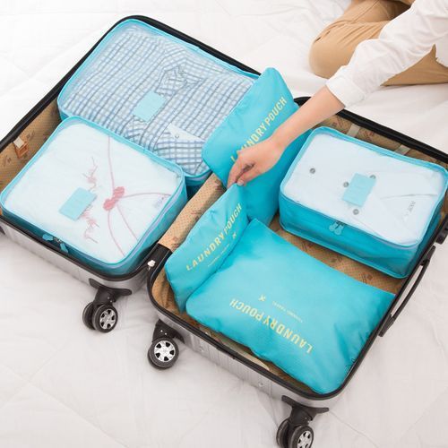 6 pièces ensemble de sacs de rangement de voyage pour vêtements organisateur  bien rangé armoire valise pochette sac organisateur de voyage, sac de voyage,  bagages, organisateur et rangement de valise, ensemble d'organisateur
