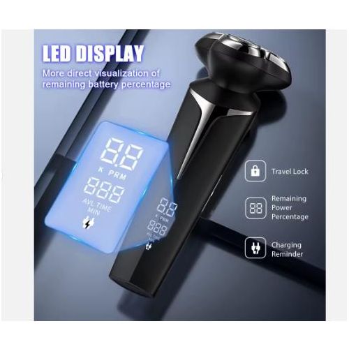 product_image_name-Generic-Rasoir électrique pour hommes, machine à raser rechargeable sans fil à tête magnétique avec écran LCD-6