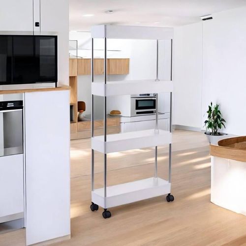 product_image_name-Generic-Chariot De Rangement Et Organisateur à 4 Niveaux Sur Roulettes , Pour Cuisine Salon, Magasin, Panier à Fruits Et Légumes, Pain, Produits-2