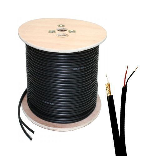 product_image_name-Gold Star-Câble Coaxial Avec Alimentation - RG 59 - Bobine 300 M - Cuivre - Noir-1